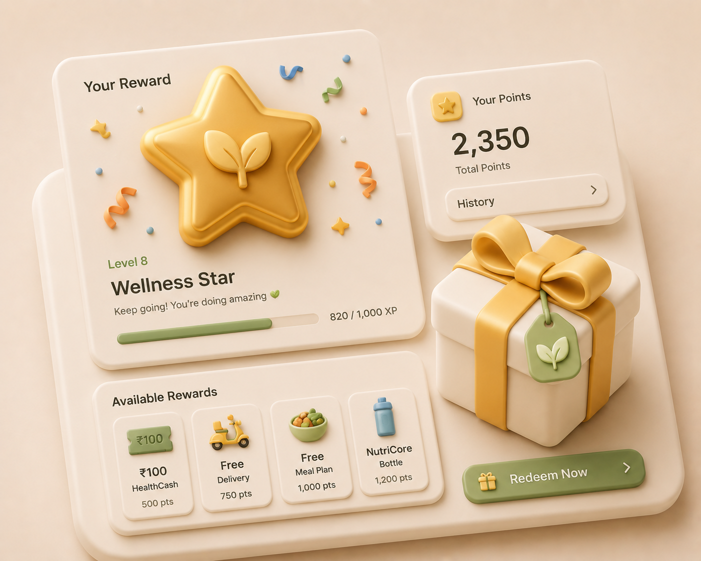 NutriCore Rewards app screen